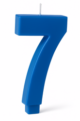 Shimmering Blue Number 7 Birthday Candle, 5.25-Inch